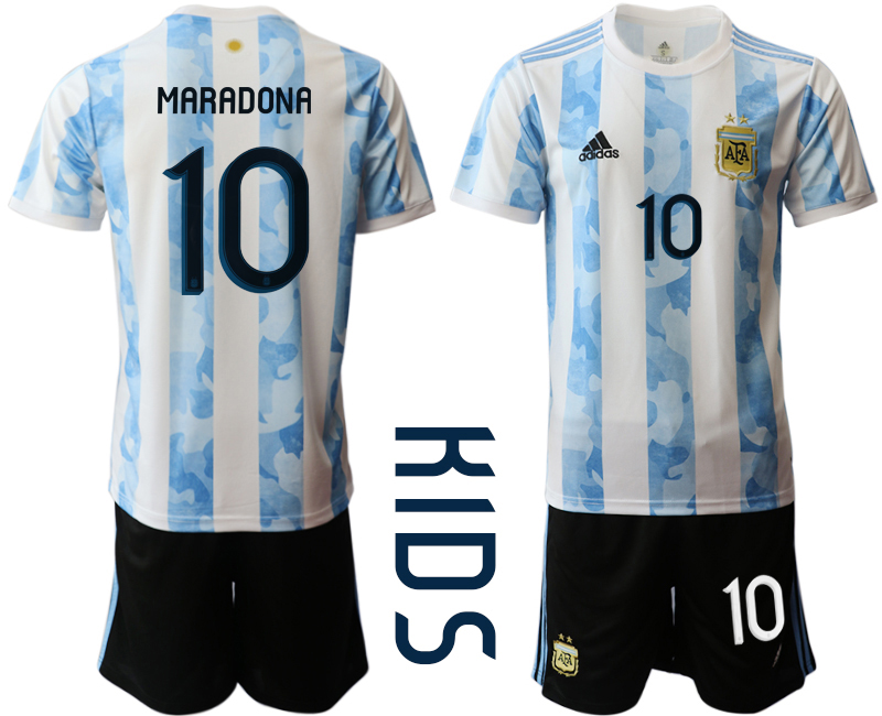 Youth 2020-2021 Season National team Argentina home white #10 Soccer Jersey->argentina jersey->Soccer Country Jersey